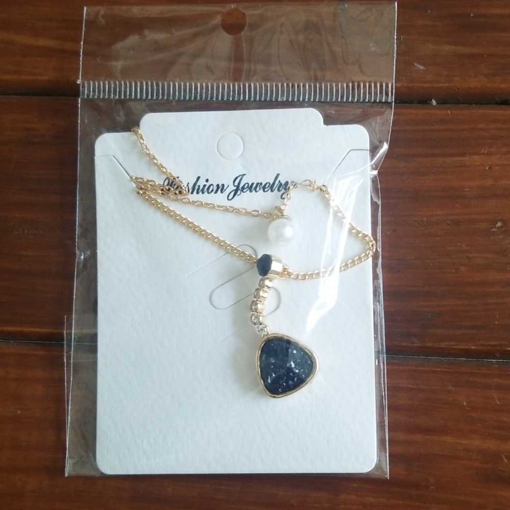 RELISTED Black layered druzy necklace - Picture 3 of 3